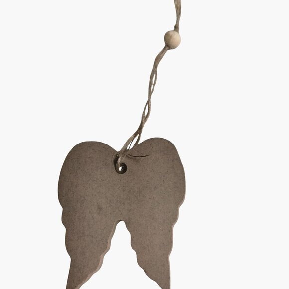 Wood Angel Wings Ornament Rustic Decoration Jute String - Picture 2 of 3
